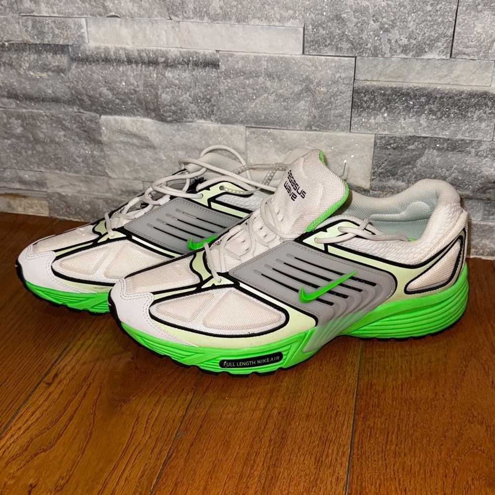 Nike White and Neon Green Sneakers